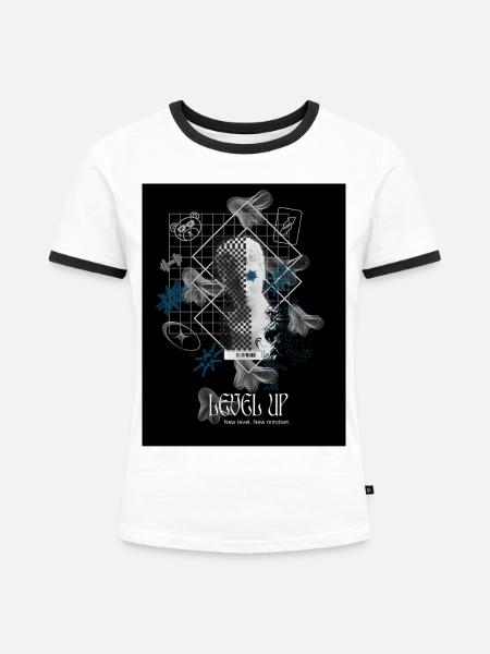 Black_Noir_SurrealismeT-shirtGrowthMindsetErfolgErfolg. - Frauen Kontrast-T-Shirt - Weiß/Schwarz