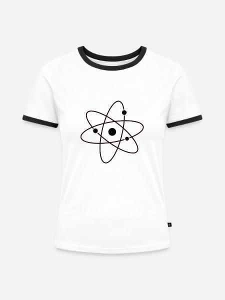 Atom - Frauen Kontrast-T-Shirt - Weiß/Schwarz