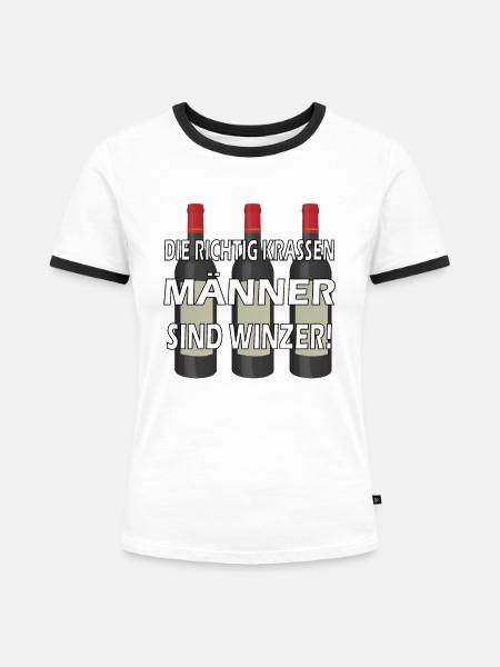 Winzer Wein Weinherstellung - Frauen Kontrast-T-Shirt - Weiß/Schwarz
