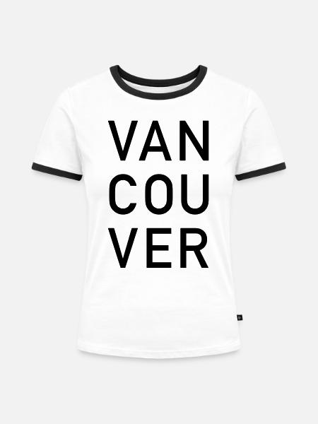 Vancouver - Frauen Kontrast-T-Shirt - Weiß/Schwarz