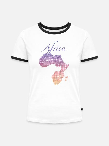 Africa - Frauen Kontrast-T-Shirt - Weiß/Schwarz