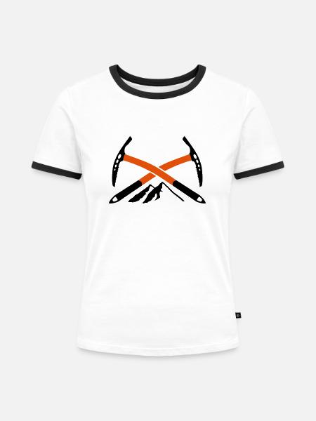 Bergsteiger - Frauen Kontrast-T-Shirt - Weiß/Schwarz