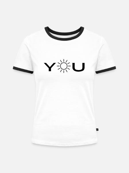 sunshine - Frauen Kontrast-T-Shirt - Weiß/Schwarz