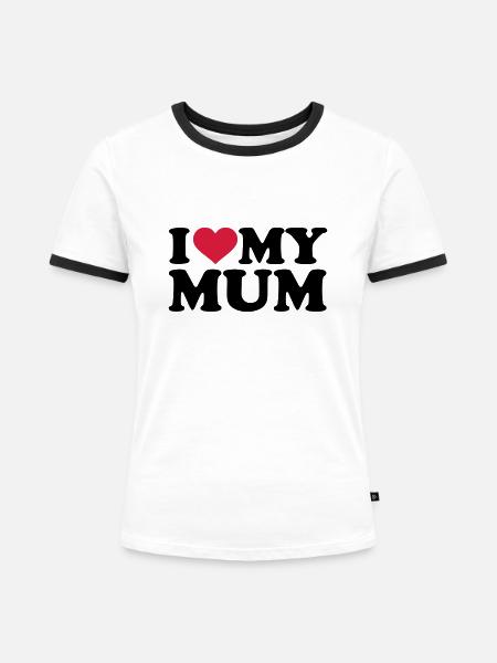 Mama - Frauen Kontrast-T-Shirt - Weiß/Schwarz