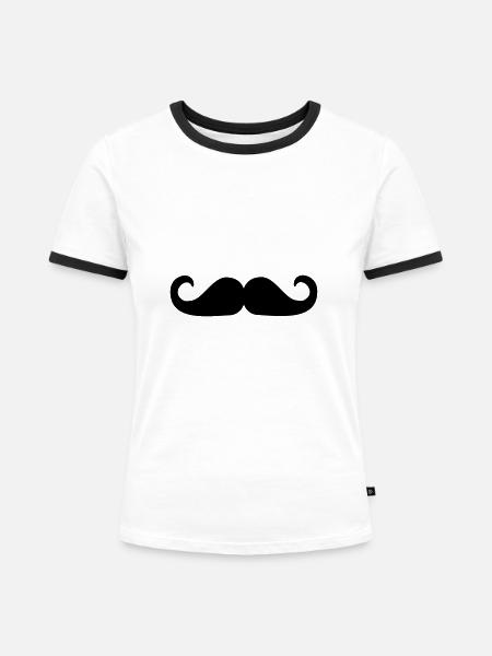 Bart - Frauen Kontrast-T-Shirt - Weiß/Schwarz