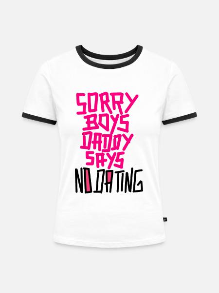 dating boys - Frauen Kontrast-T-Shirt - Weiß/Schwarz