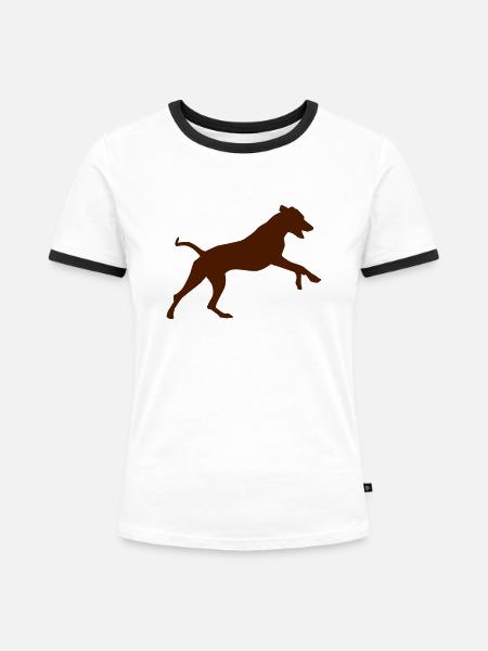 Rhodesian Ridgeback - Frauen Kontrast-T-Shirt - Weiß/Schwarz