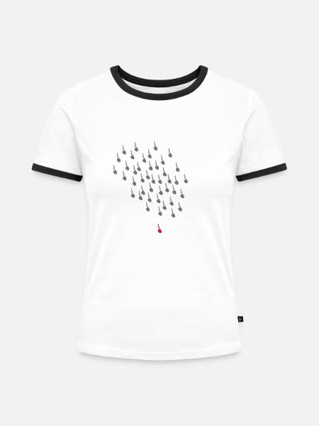 Sieger - Frauen Kontrast-T-Shirt - Weiß/Schwarz