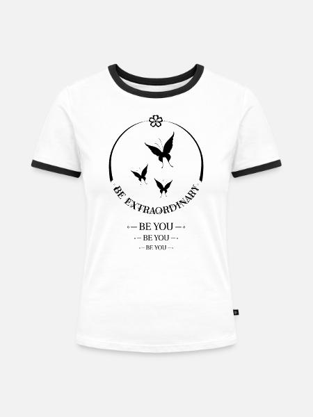 be you - Frauen Kontrast-T-Shirt - Weiß/Schwarz