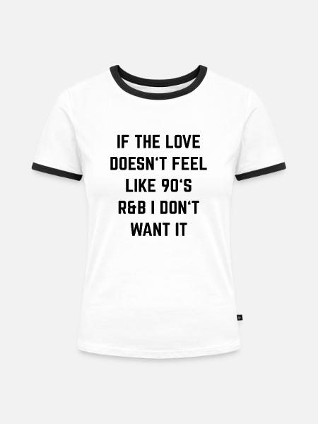 Liebe - Frauen Kontrast-T-Shirt - Weiß/Schwarz