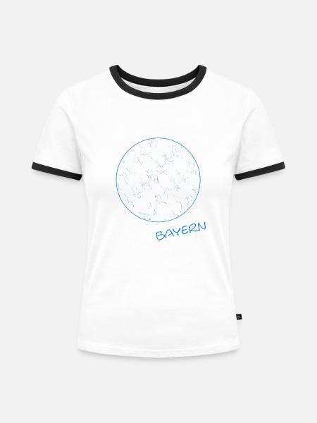 Bayern Kreis - Frauen Kontrast-T-Shirt - Weiß/Schwarz