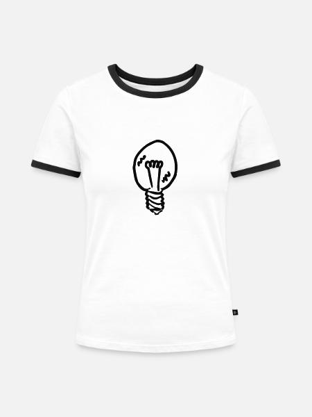 Glühbirne #IDEE (Schwarz) - Frauen Kontrast-T-Shirt - Weiß/Schwarz