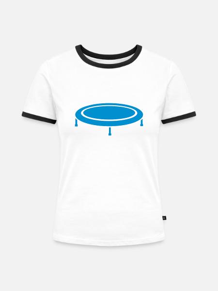 Trampolin - Frauen Kontrast-T-Shirt - Weiß/Schwarz