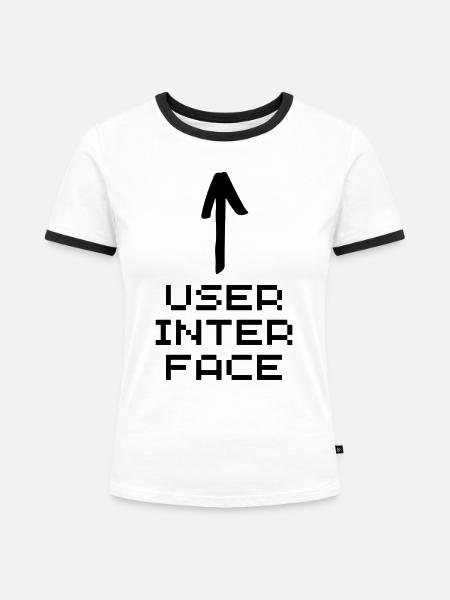 User interface black - Frauen Kontrast-T-Shirt - Weiß/Schwarz