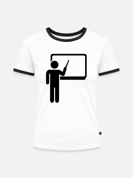 Lehrer - Frauen Kontrast-T-Shirt - Weiß/Schwarz