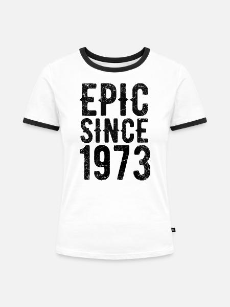 Epic since 1973 - Frauen Kontrast-T-Shirt - Weiß/Schwarz
