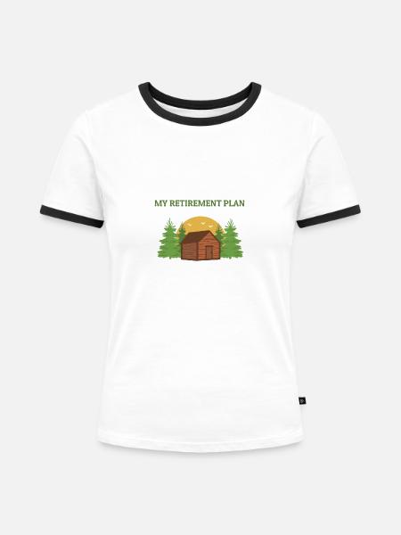 Camping Rentner Rente - Frauen Kontrast-T-Shirt - Weiß/Schwarz