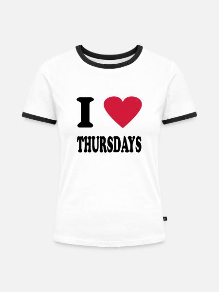 thursday - Frauen Kontrast-T-Shirt - Weiß/Schwarz