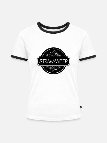 Strawanzer - Frauen Kontrast-T-Shirt - Weiß/Schwarz