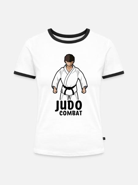 Judo - Frauen Kontrast-T-Shirt - Weiß/Schwarz