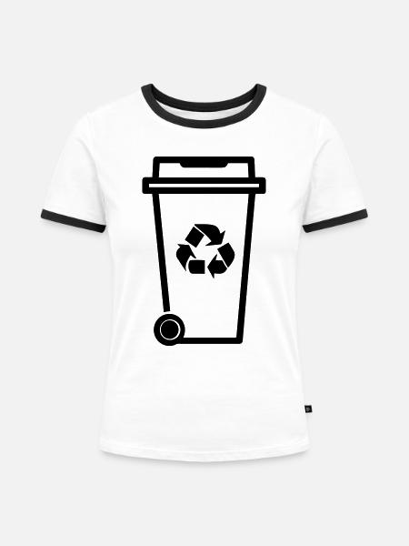Mülltonne - Frauen Kontrast-T-Shirt - Weiß/Schwarz