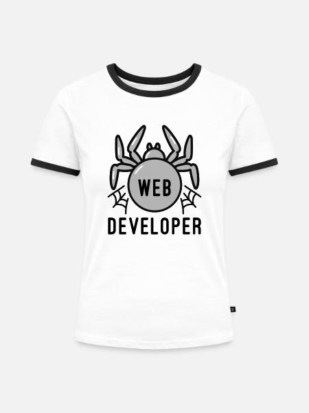 Webentwickler - Frauen Kontrast-T-Shirt - Weiß/Schwarz