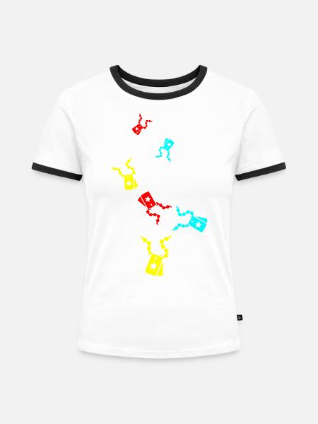 Abzeichen Icon symbol - Frauen Kontrast-T-Shirt - Weiß/Schwarz
