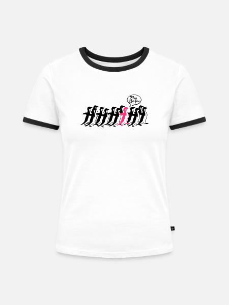stay unique - Frauen Kontrast-T-Shirt - Weiß/Schwarz