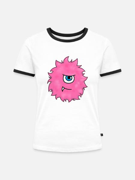 kleine Monster - Frauen Kontrast-T-Shirt - Weiß/Schwarz