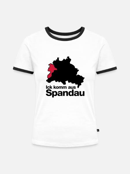 spandau - Frauen Kontrast-T-Shirt - Weiß/Schwarz