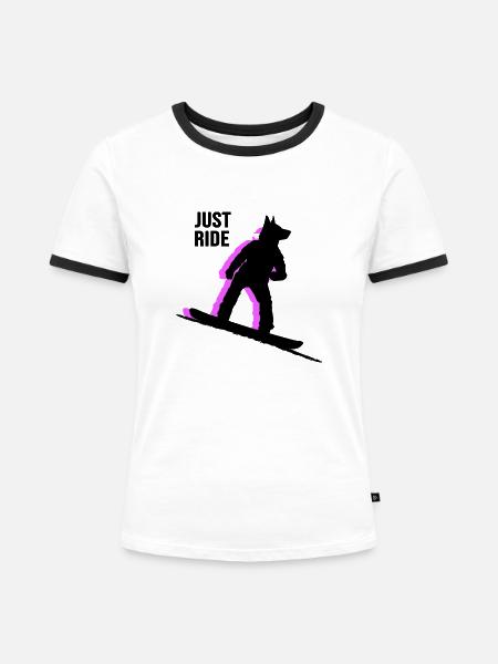 snowboard freestyle - Frauen Kontrast-T-Shirt - Weiß/Schwarz