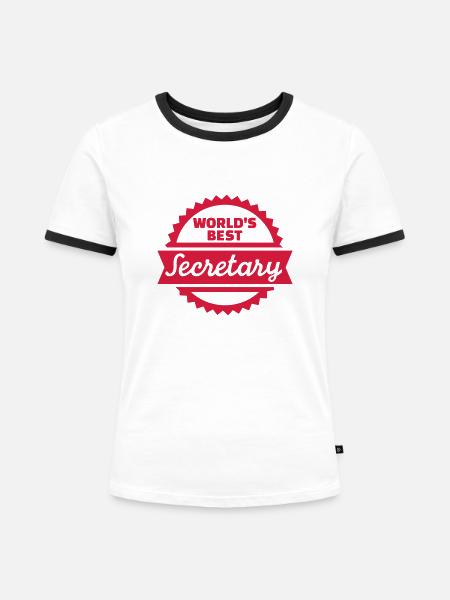 Sekretärin - Frauen Kontrast-T-Shirt - Weiß/Schwarz