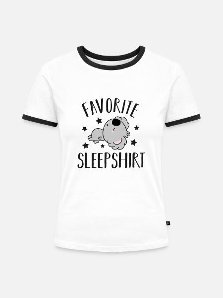 Koala Bär Schlafen - Frauen Kontrast-T-Shirt - Weiß/Schwarz
