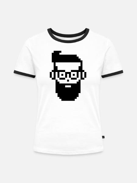 G23 Geek-Mann - Frauen Kontrast-T-Shirt - Weiß/Schwarz