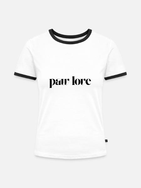 Pfoten-Liebe - Frauen Kontrast-T-Shirt - Weiß/Schwarz