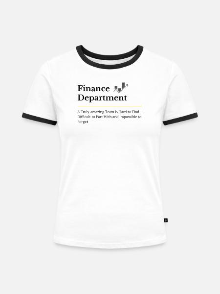 Wertsteigerungsgeschenk der Finanzabteilung - Frauen Kontrast-T-Shirt - Weiß/Schwarz