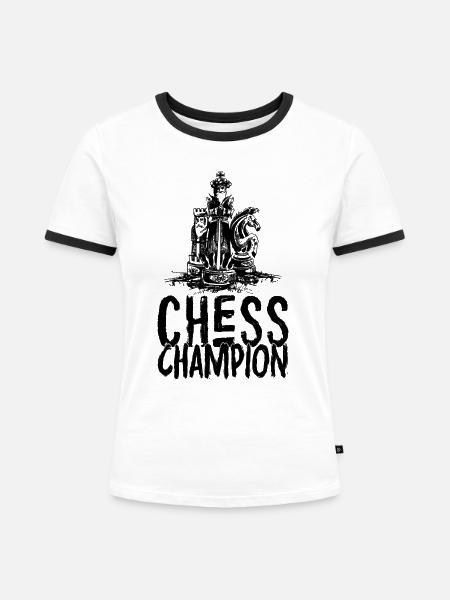 Schachmeister - Frauen Kontrast-T-Shirt - Weiß/Schwarz