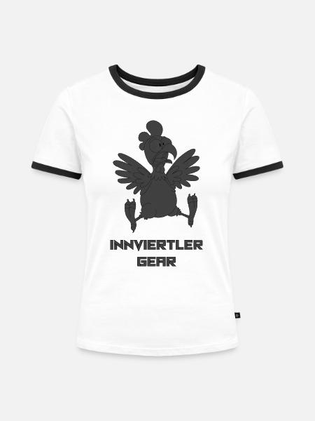 Innviertler Gear - Frauen Kontrast-T-Shirt - Weiß/Schwarz