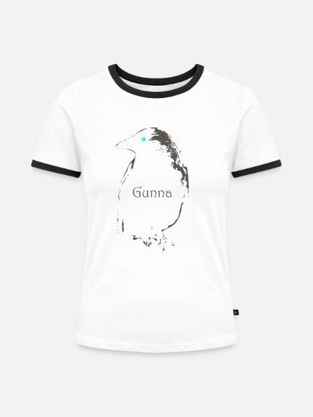 Gunni - Frauen Kontrast-T-Shirt - Weiß/Schwarz