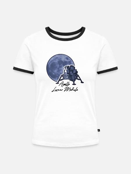 Apollo Blue - Frauen Kontrast-T-Shirt - Weiß/Schwarz