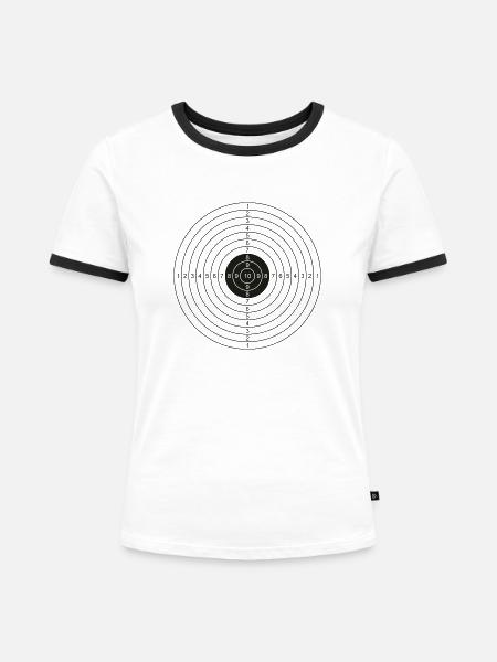 Zielscheibe - Frauen Kontrast-T-Shirt - Weiß/Schwarz