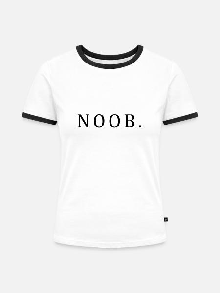 Noob - Frauen Kontrast-T-Shirt - Weiß/Schwarz
