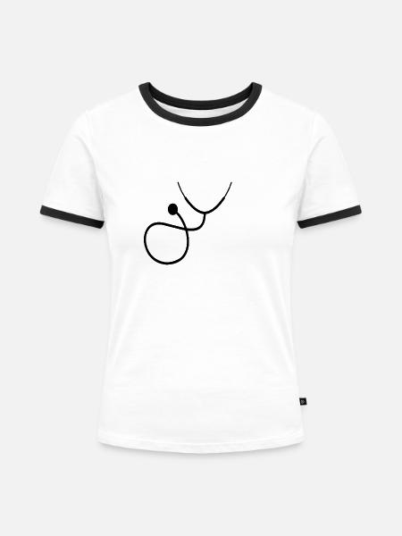 Doktor Stethoskop Geschenk - Frauen Kontrast-T-Shirt - Weiß/Schwarz