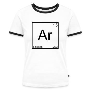 AR 15 Periodensystem - Frauen Kontrast-T-Shirt - Weiß/Schwarz - Vorne - Selfina (174cm)