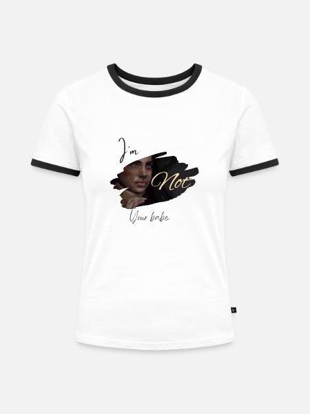 Not your babe - Frauen Kontrast-T-Shirt - Weiß/Schwarz