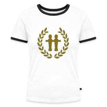 kicker - Frauen Kontrast-T-Shirt - Weiß/Schwarz - Vorne - Selfina (174cm)