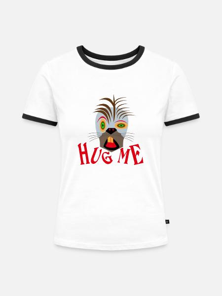 Maskottchen - Frauen Kontrast-T-Shirt - Weiß/Schwarz