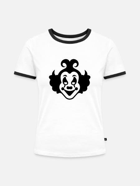 Clown - Frauen Kontrast-T-Shirt - Weiß/Schwarz