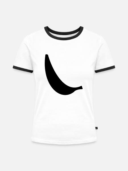 Banane - Frauen Kontrast-T-Shirt - Weiß/Schwarz