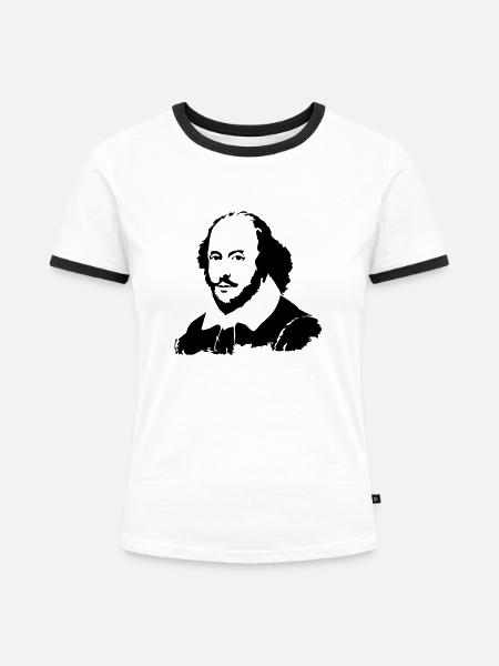 Shakespeare - Frauen Kontrast-T-Shirt - Weiß/Schwarz